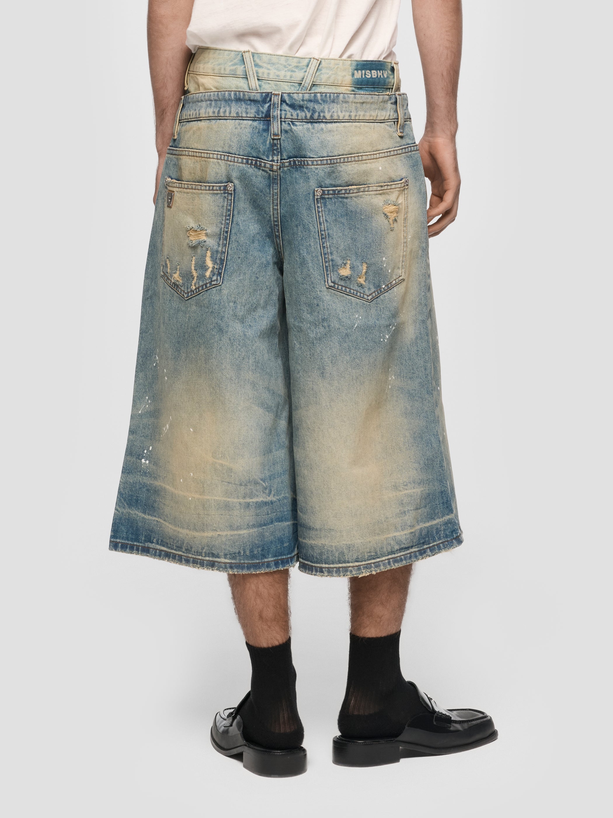 2In1 Denim Dirt Baggy Shorts