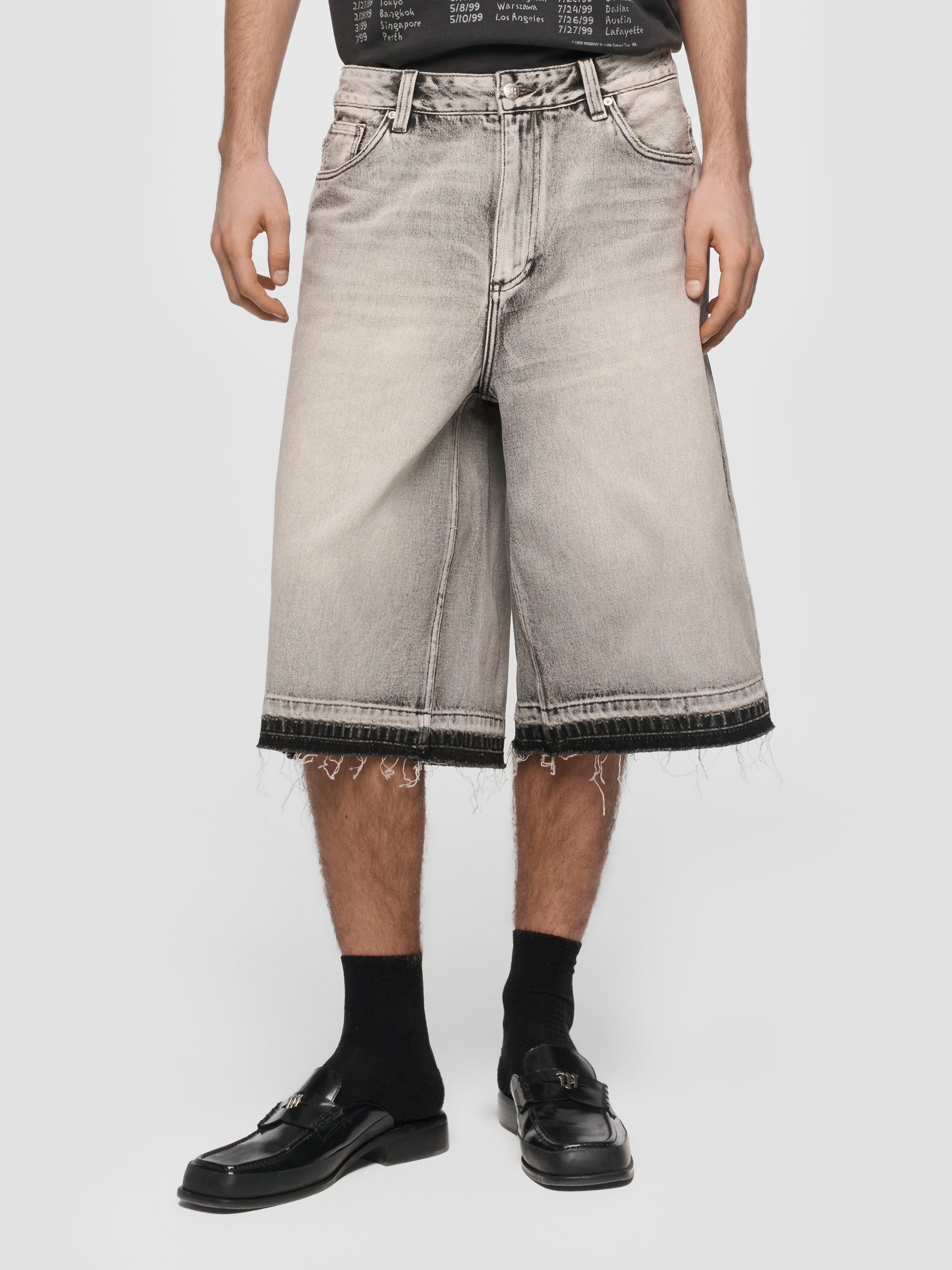 Charcoal Denim Shorts