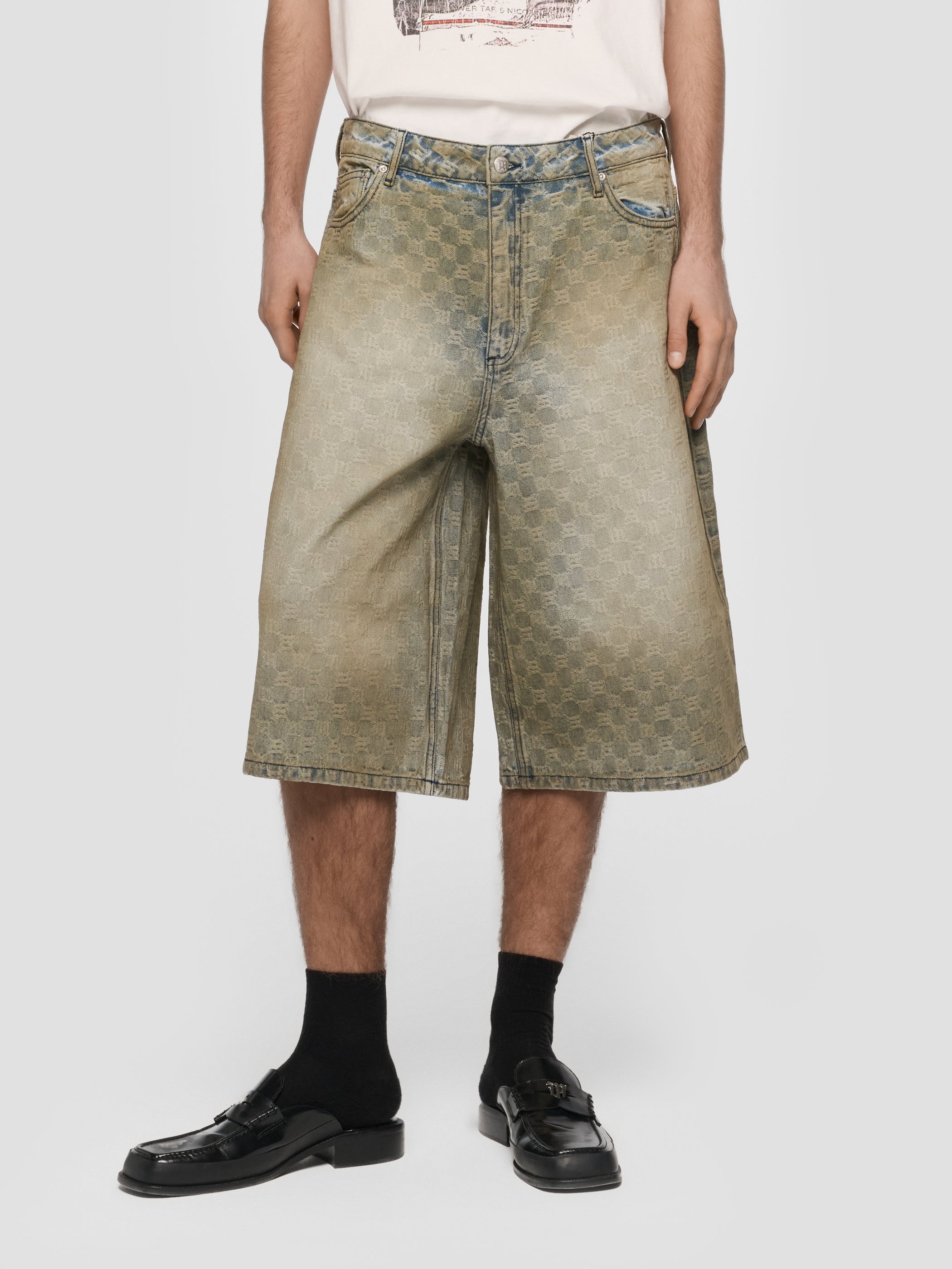 Monogram Ocean Washed Denim Shorts