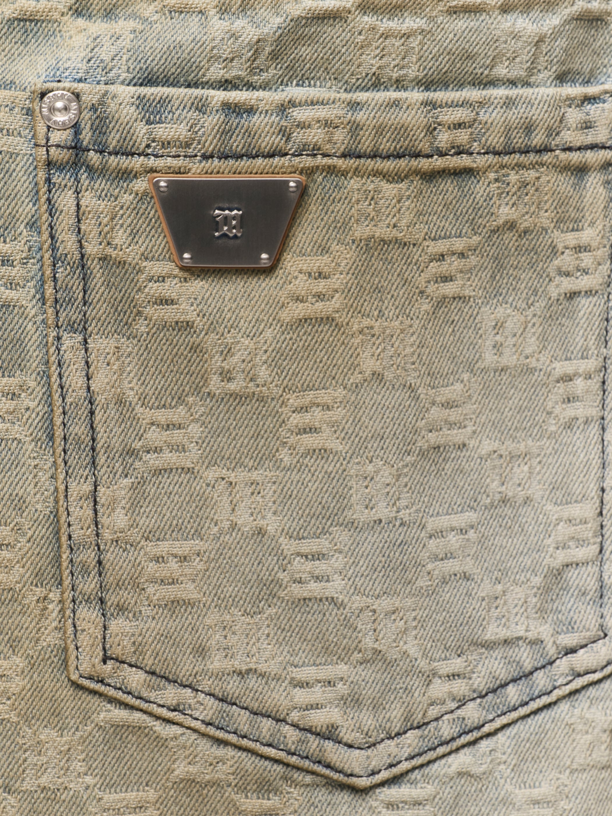 Monogram Ocean Washed Denim Shorts Unisex