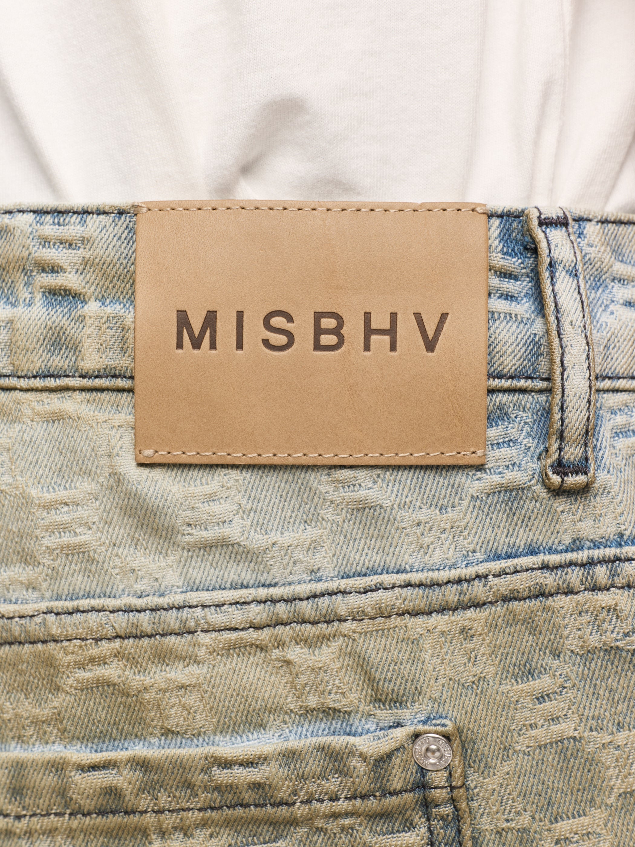 Monogram Ocean Washed Denim Shorts Unisex