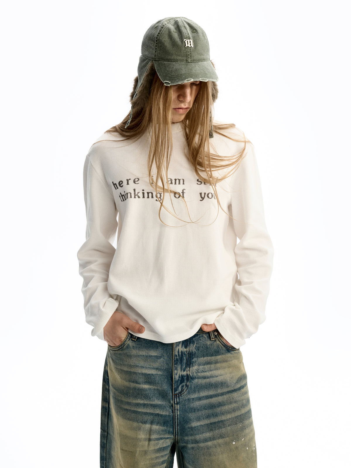 Here I Am Still Thinking Of You Waffle Longsleeve