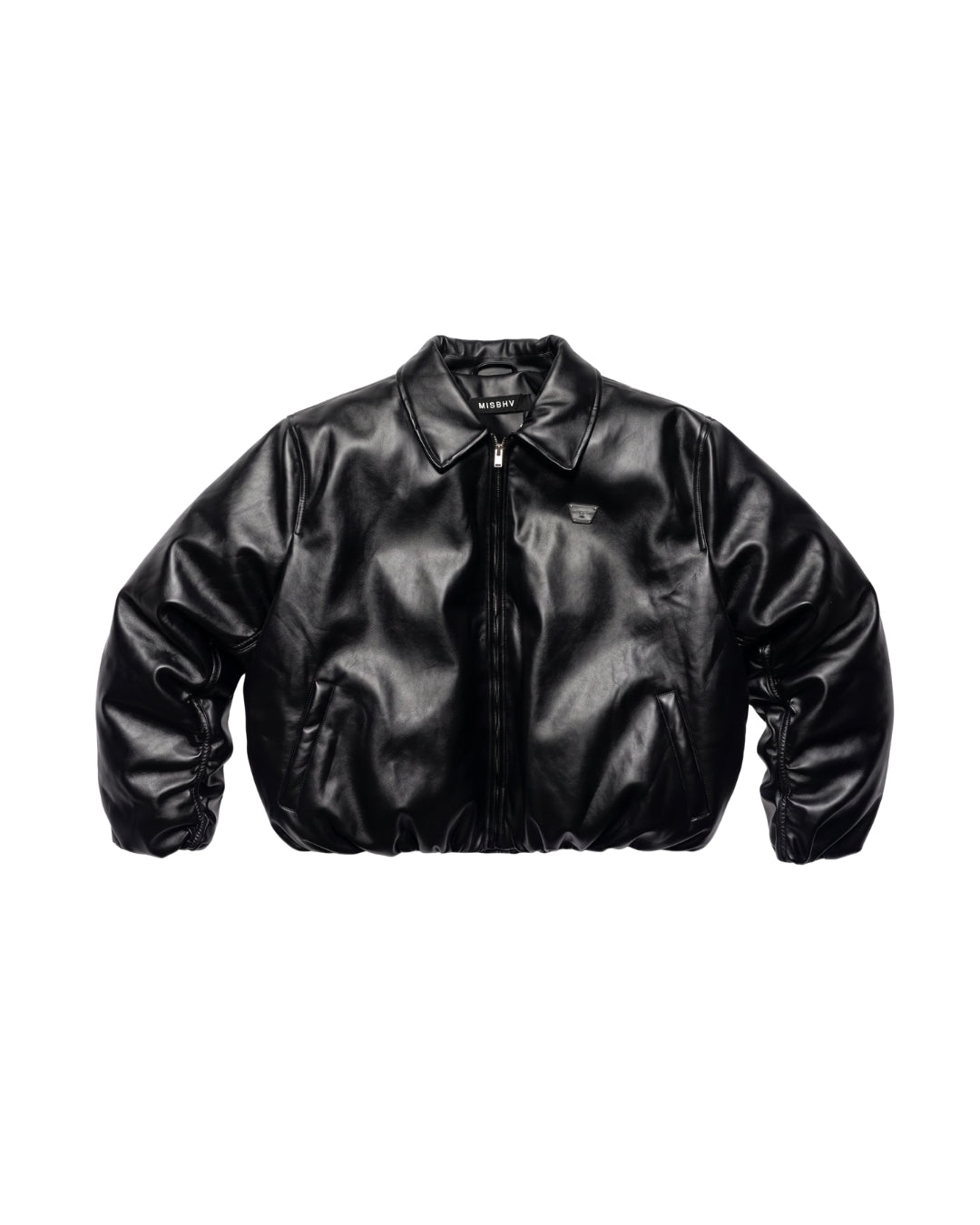 Misbhv Faux Leather Puffer Bomber Jacket