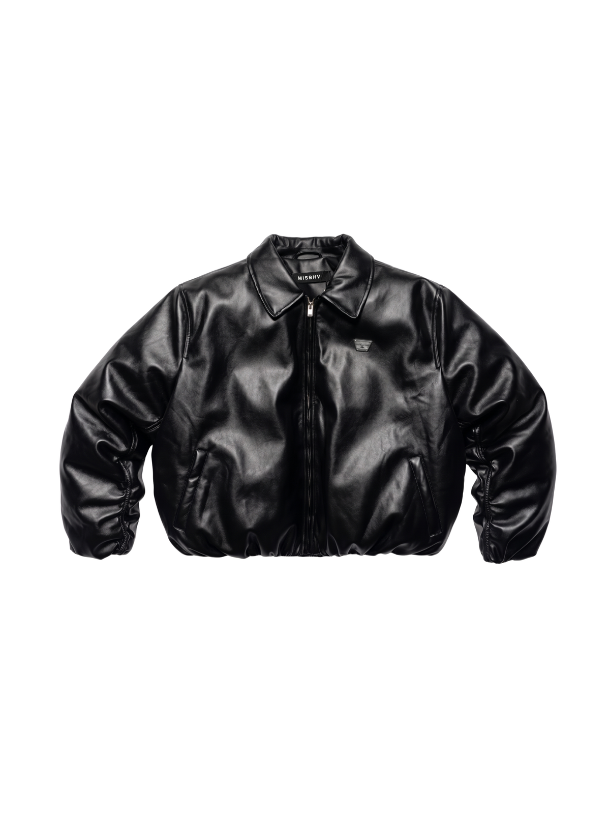 Misbhv Faux Leather Puffer Bomber Jacket