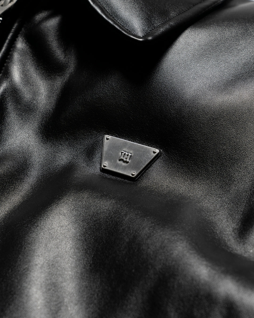 Misbhv Faux Leather Puffer Bomber Jacket
