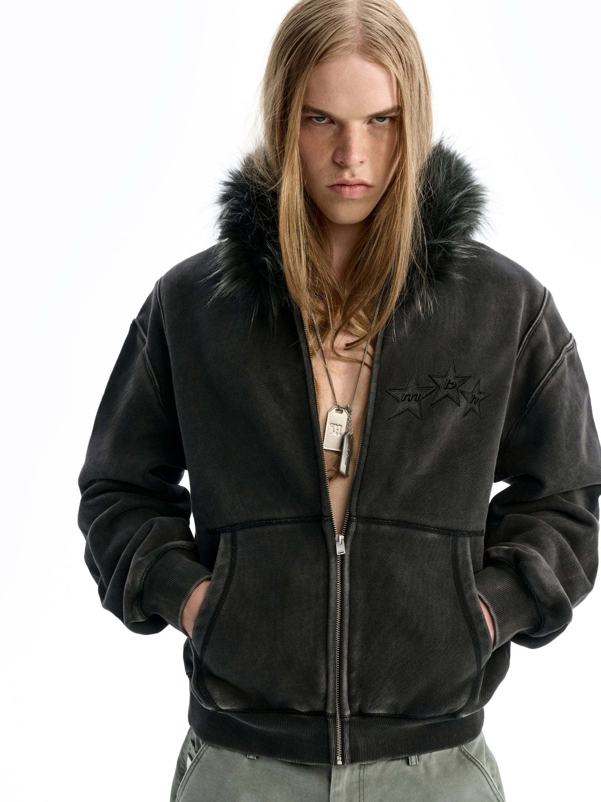 M B H Fur Hoodie