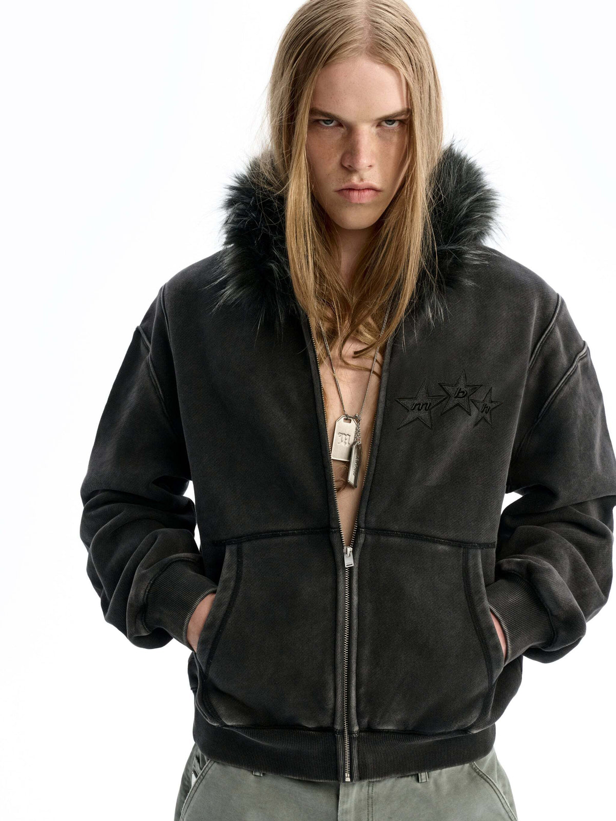 M B H Fur Hoodie