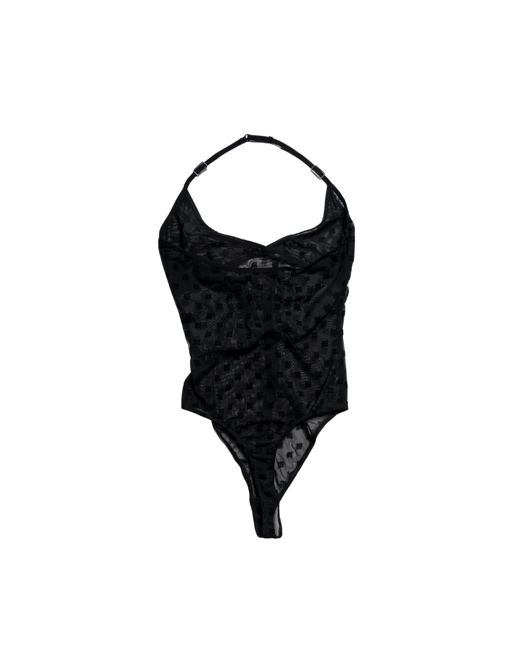 Mesh Monogram Stirrup Bodysuit