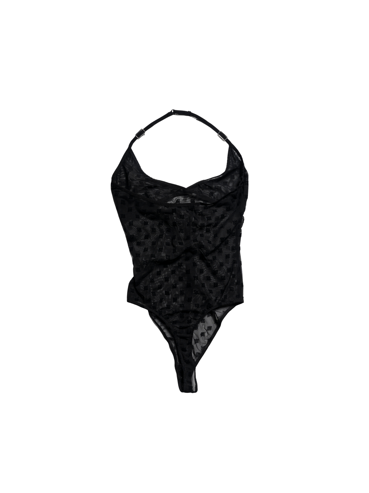 Mesh Monogram Stirrup Bodysuit