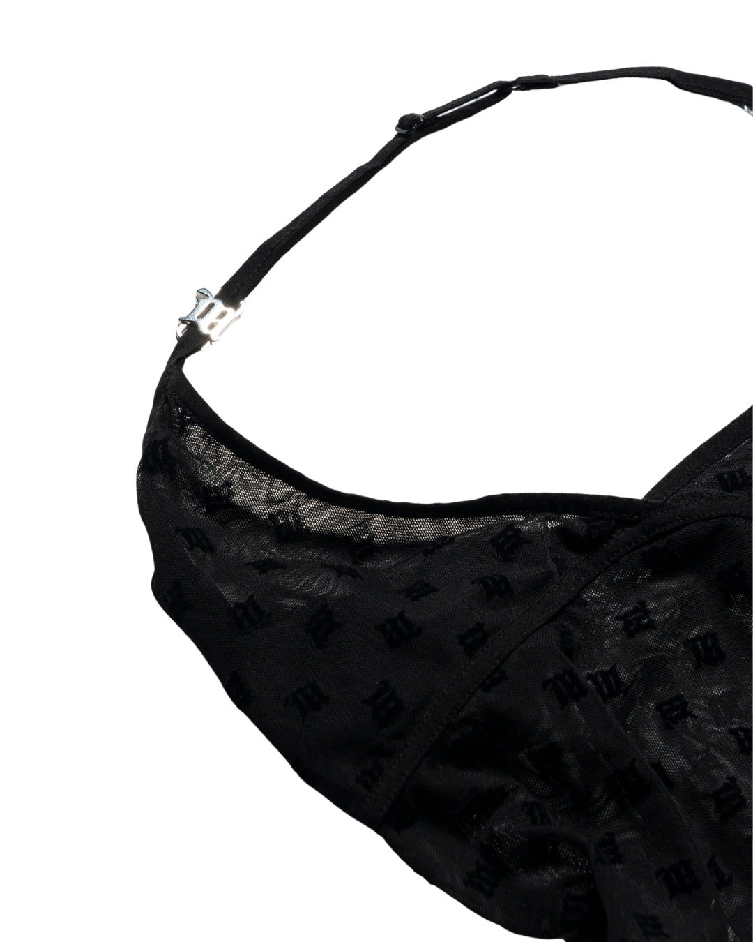 Mesh Monogram Stirrup Bodysuit