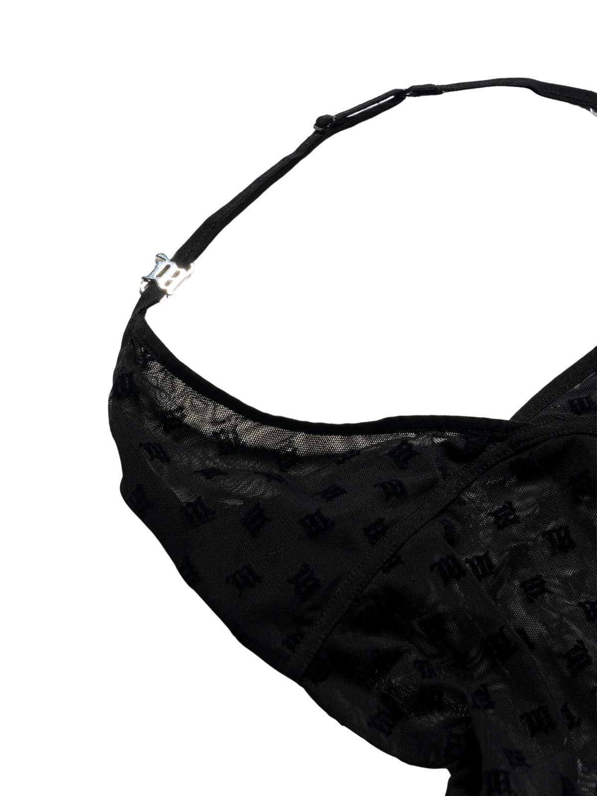 Mesh Monogram Stirrup Bodysuit