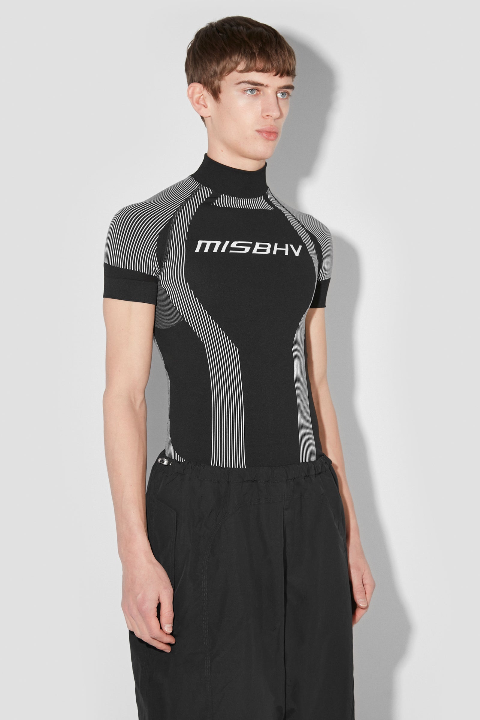 Tシャツ・カットソー MISBHV Men T-shirt Black 250M152 BLACK WHIT Sport T-Shirt Black & White