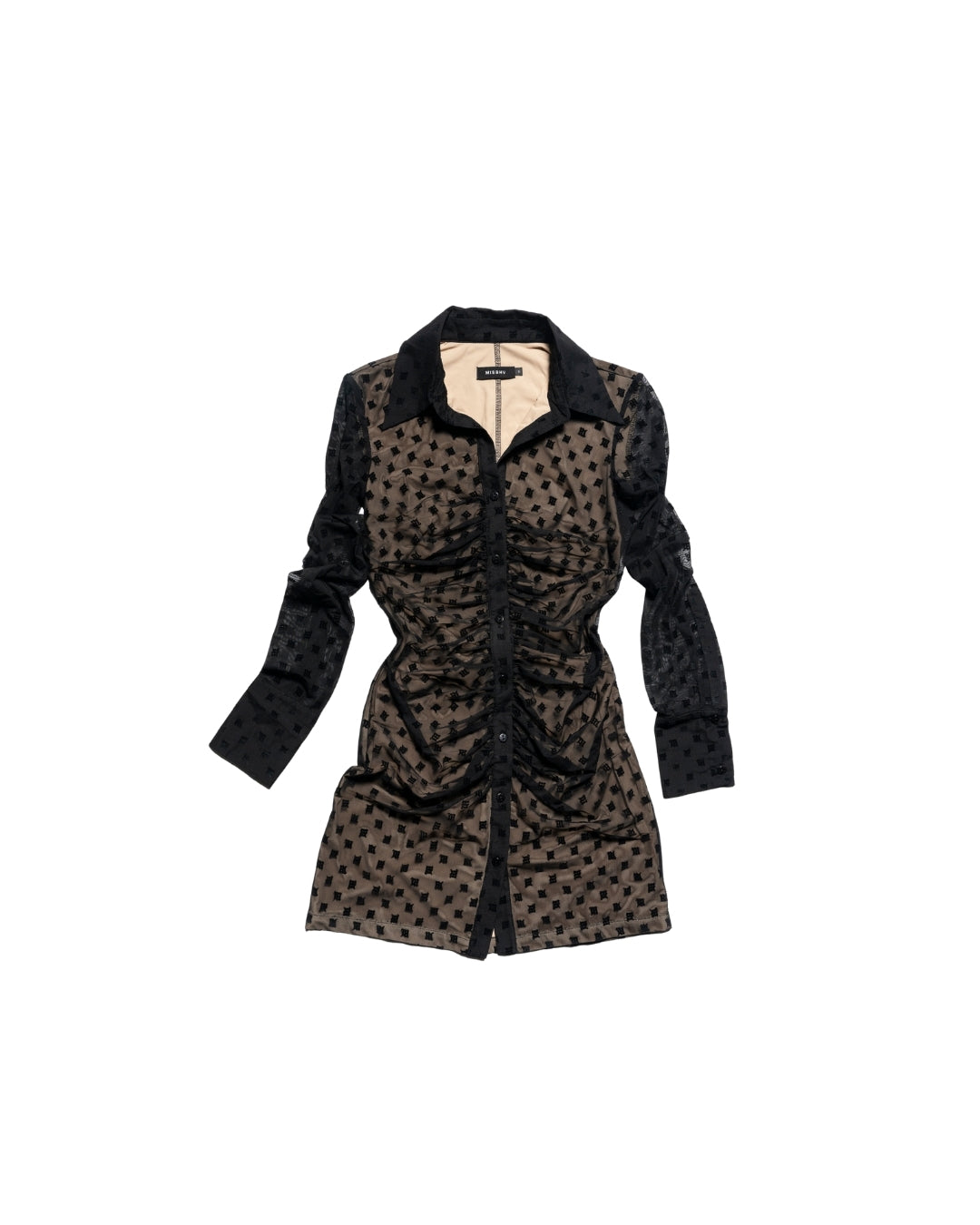 Mesh Monogram Shirt Dress