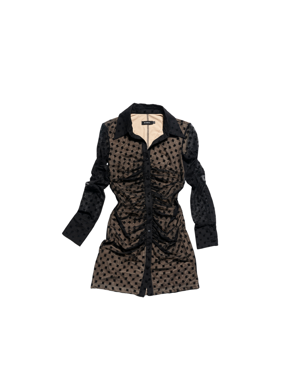 Mesh Monogram Shirt Dress