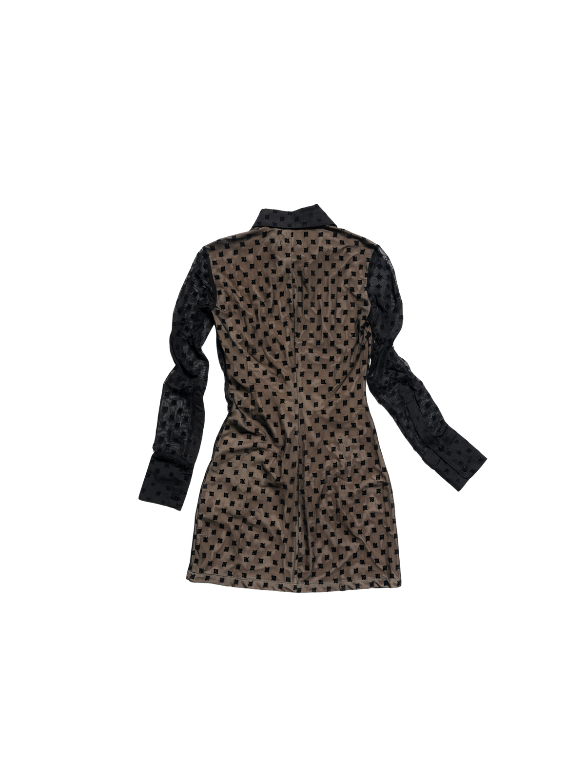 Mesh Monogram Shirt Dress
