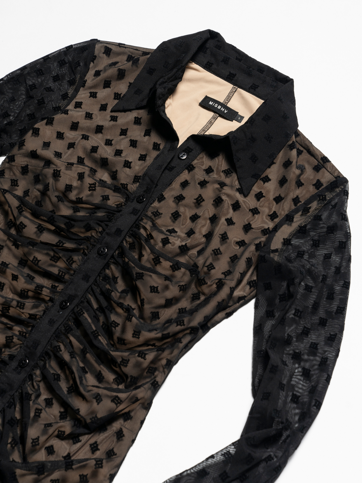 Mesh Monogram Shirt Dress
