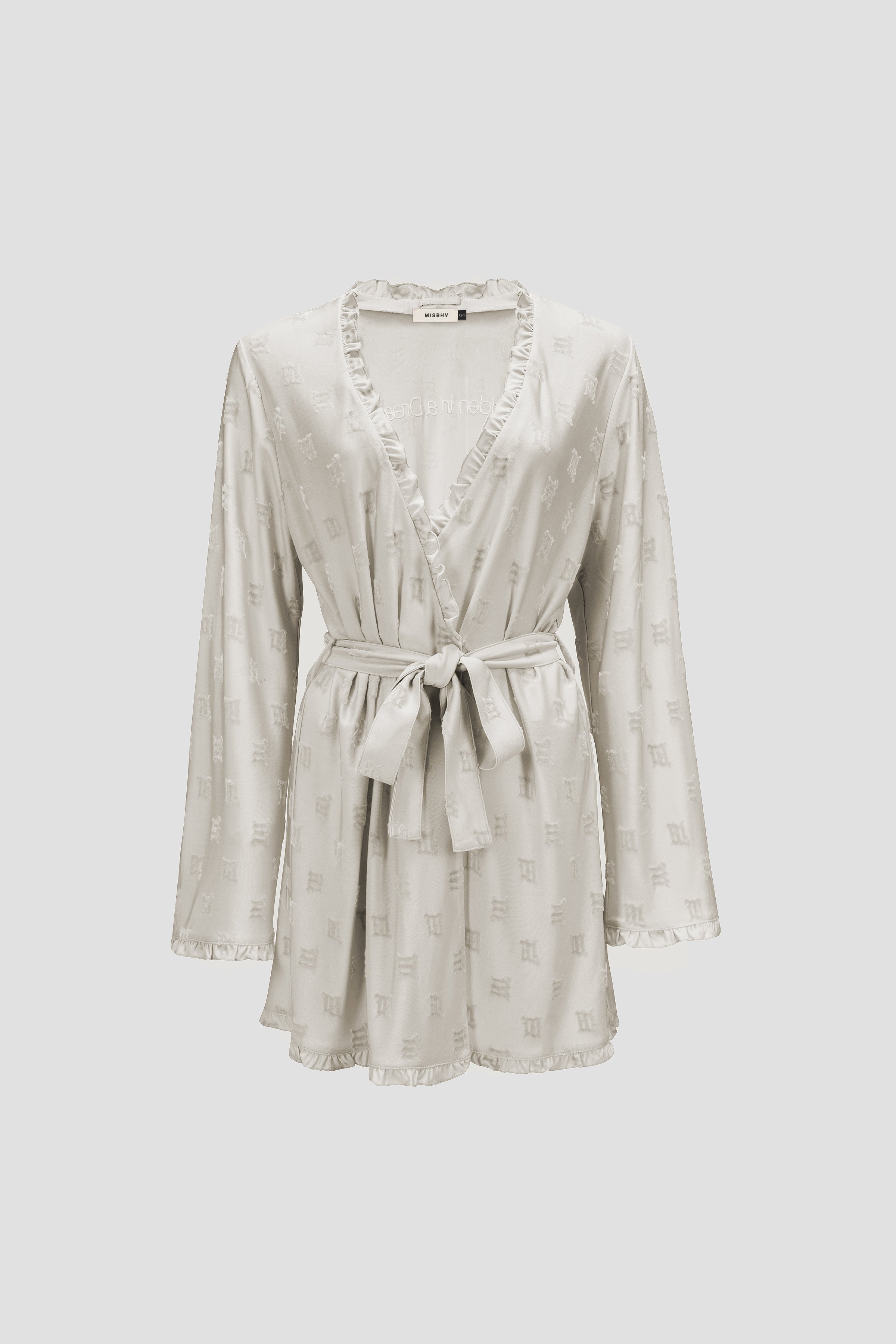 Velour Monogram Short Robe