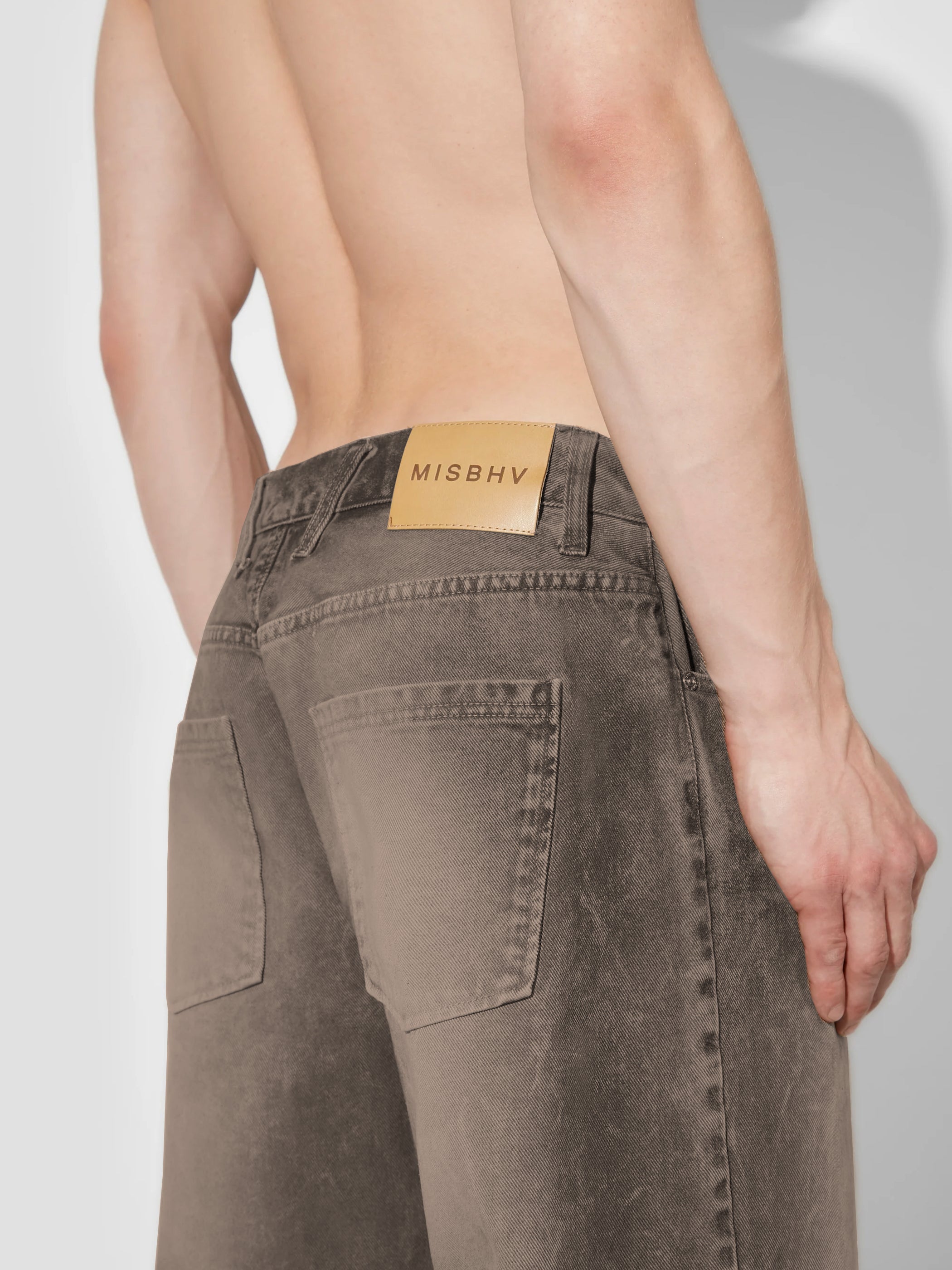 Misbhv - Sunset Wash Lara Laced Denim Studded Trousers | HBX