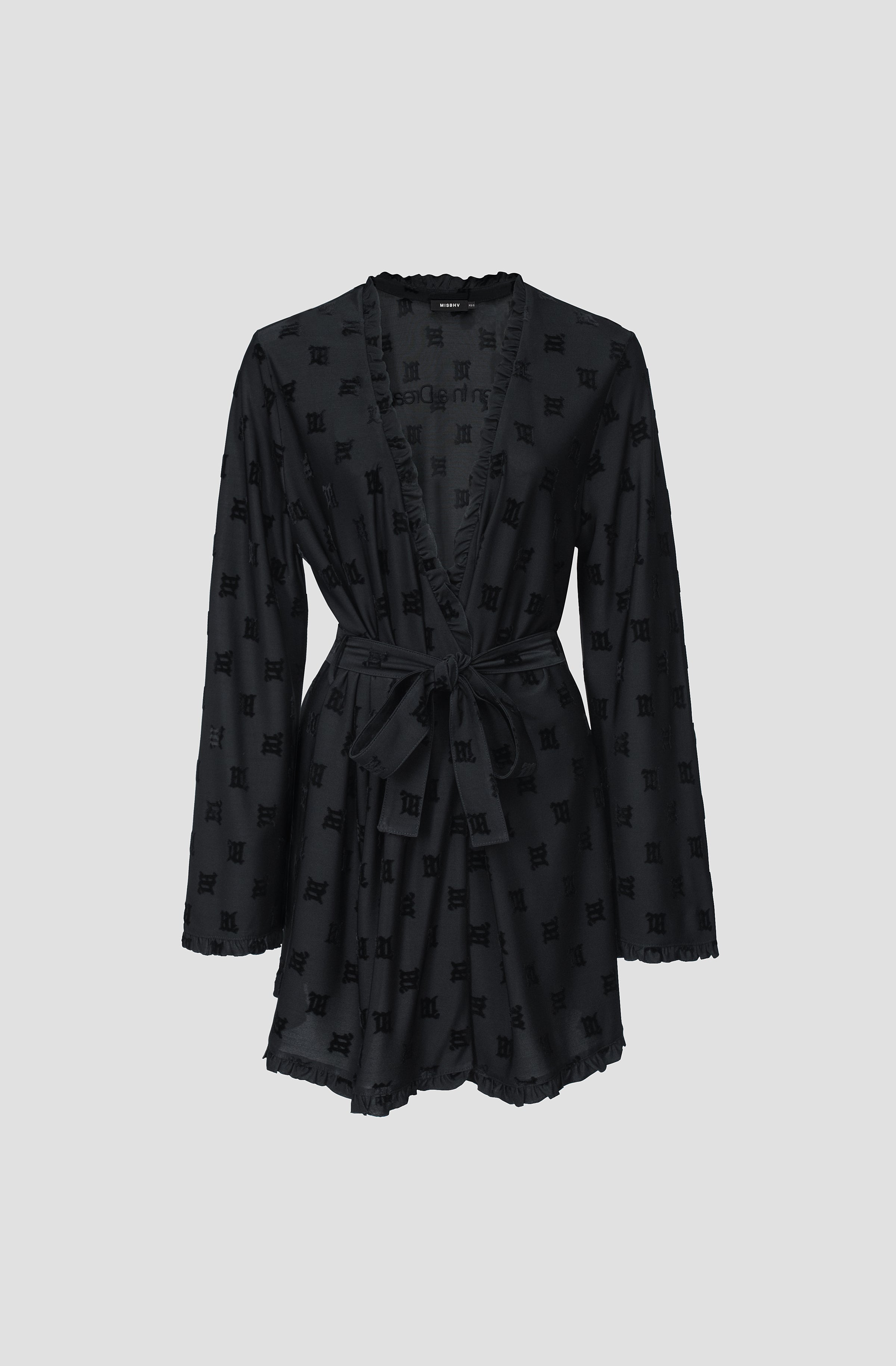 Velour Monogram Short Robe