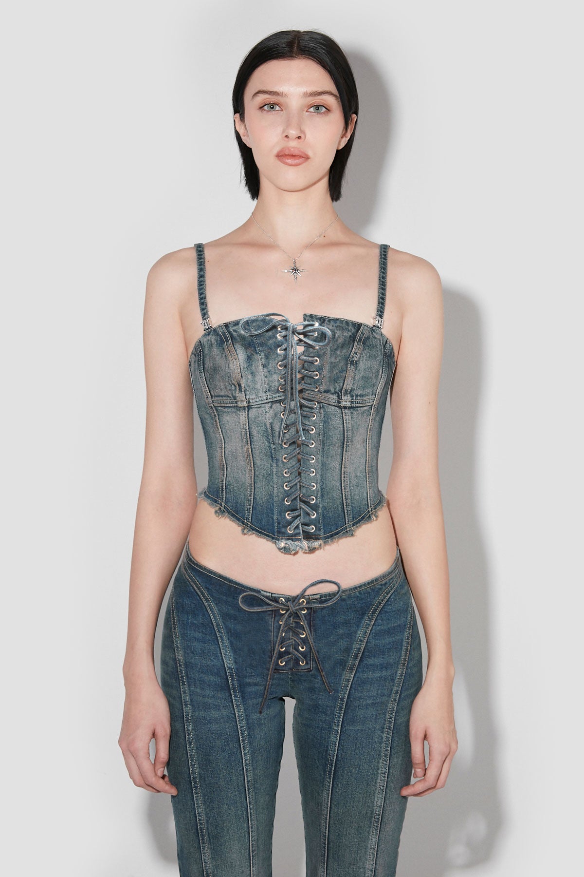 Lara Laced Denim Corset