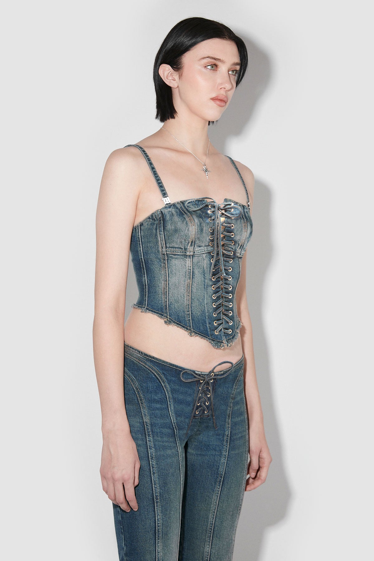 Lara Laced Denim Corset