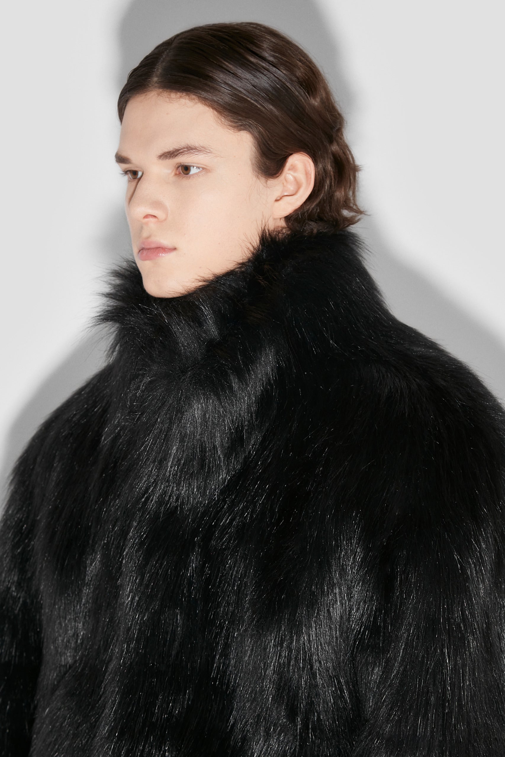 Faux Fur Jacket Black