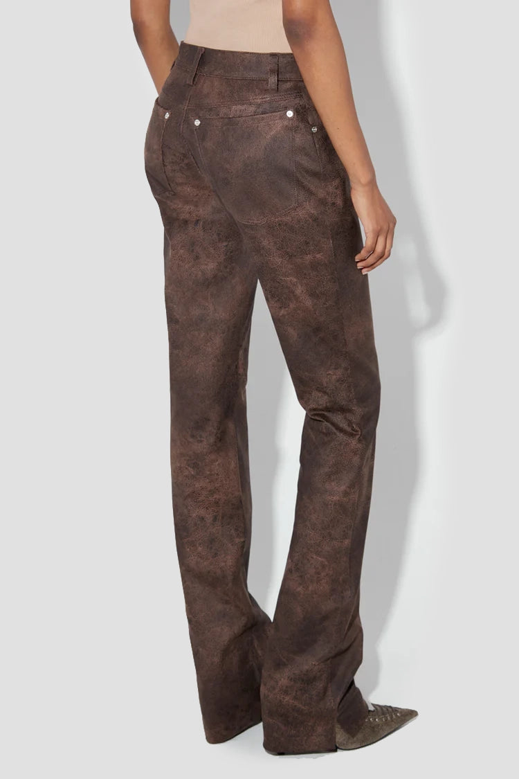 Cracked Faux Leathers Trousers