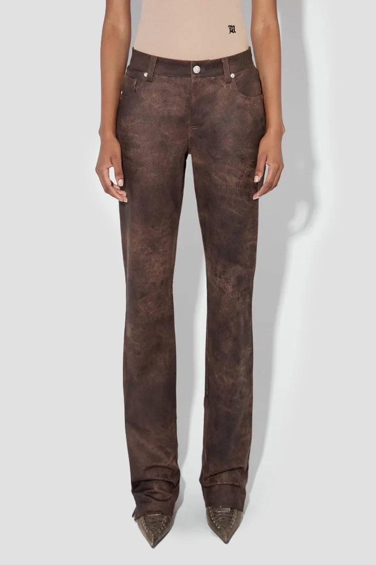 Cracked Faux Leathers Trousers