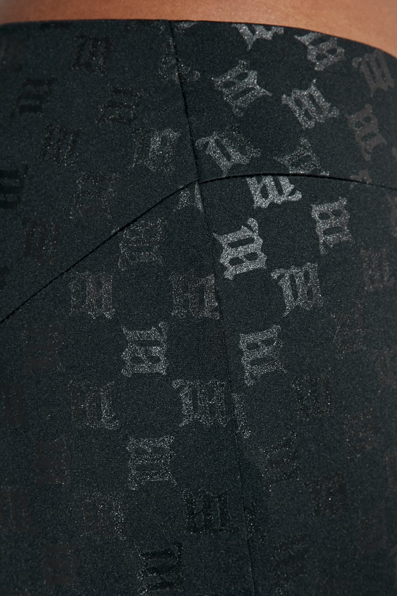 ワンピース MISBHV Women Mid Skirts 25P250W823 BLACK Black Monogram Mini Skirt Black