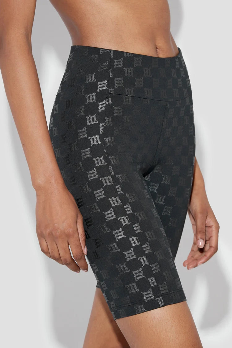ショートパンツ MISBHV SS25 CICLISTA MONOGRAM (250W355 BLACK) Black Monogram High Waisted Biker Shorts