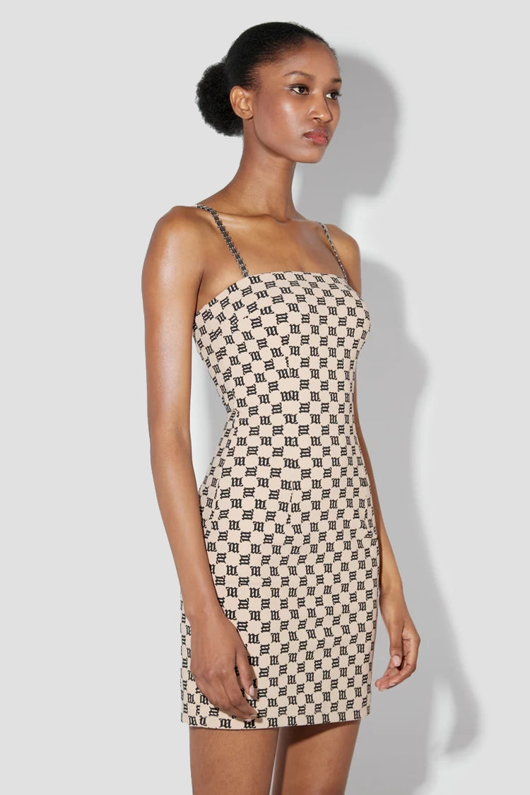 関税送料込み【MISBHV】モノグラム スパゲッティ ミニドレス Monogram Mini Dress