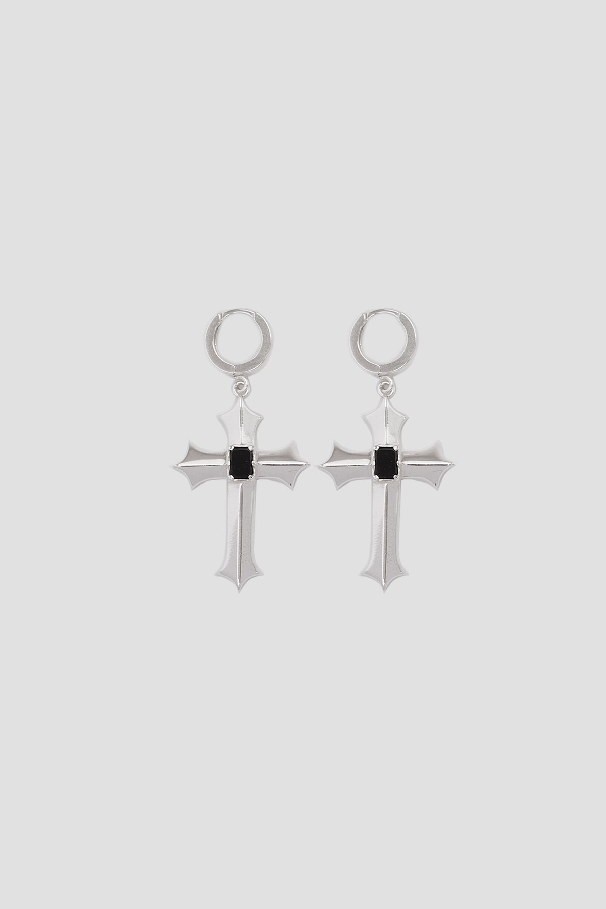 Stone Cross Earrings