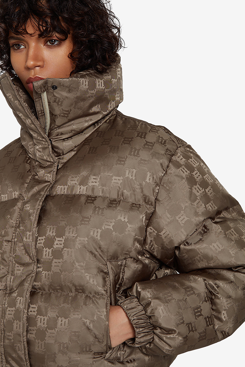 Nylon Monogram Puffer Jacket Olive Nylon Monogram Puffer Jacket Olive
