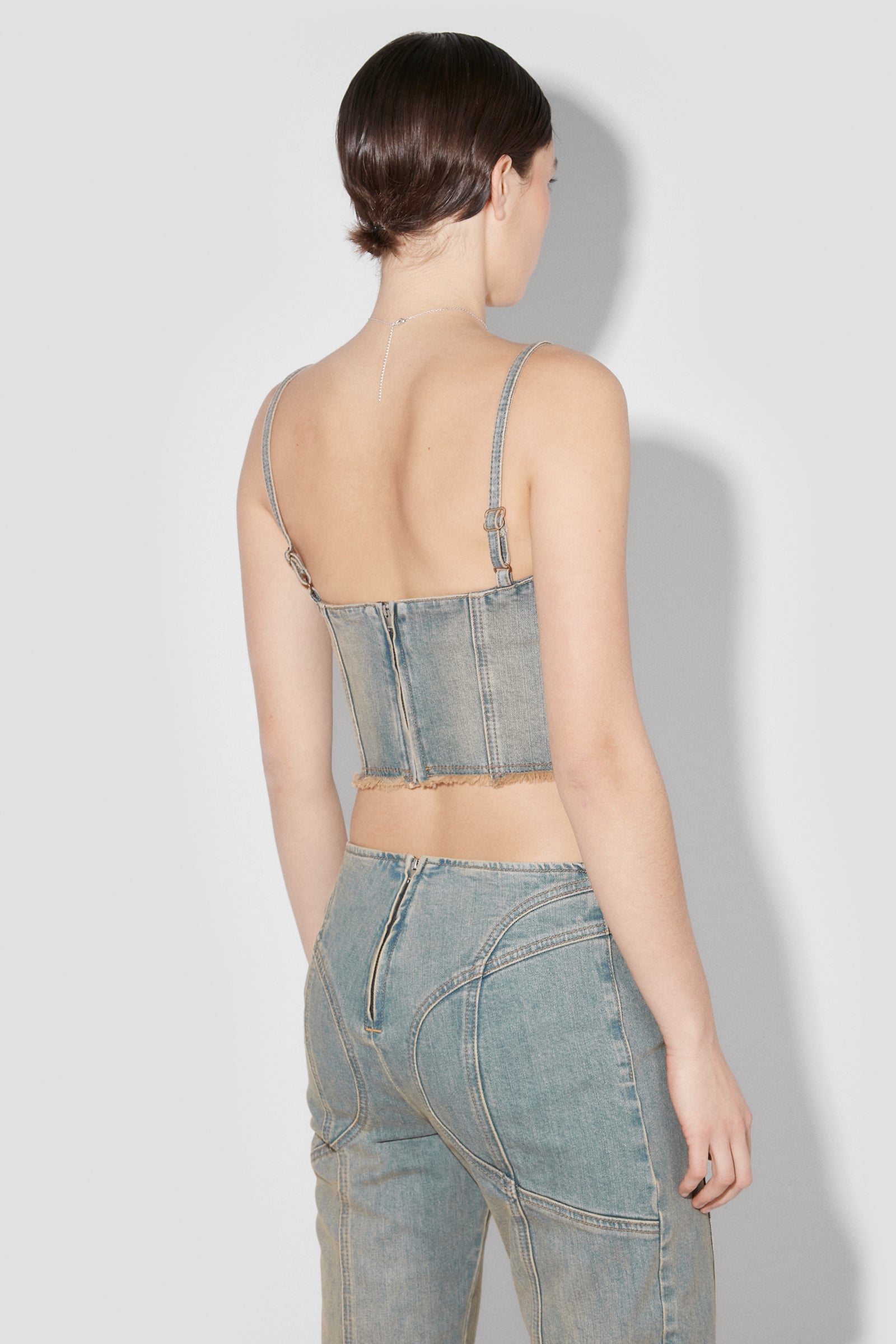 Sunset Wash Lara Laced Denim Corset