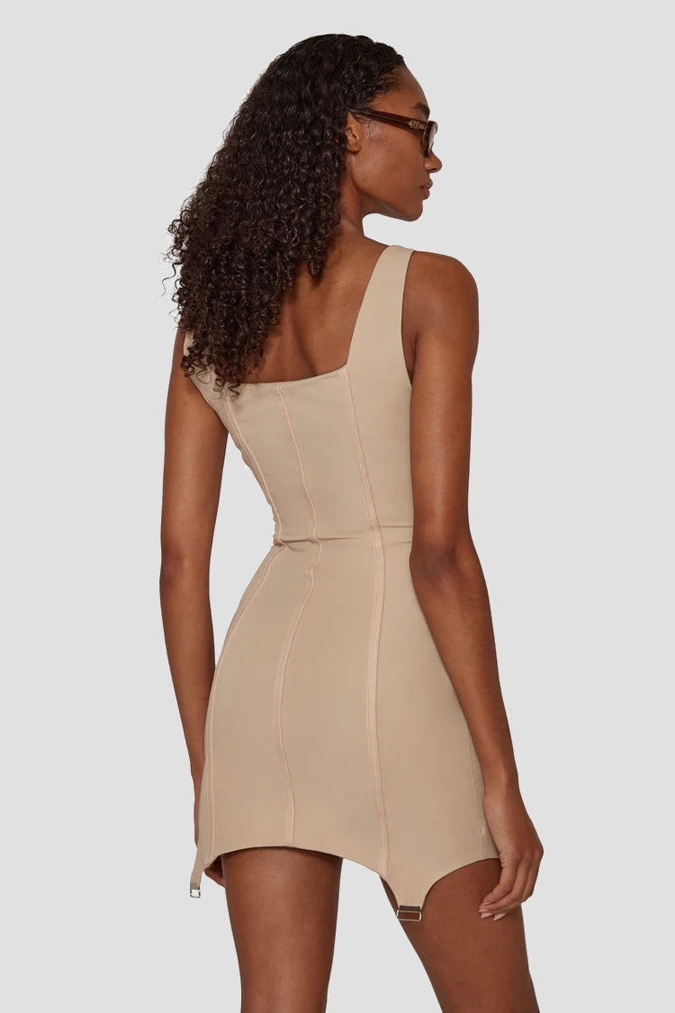 Lara Corset Mini Dress Beige Lara Corset Mini Dress Beige