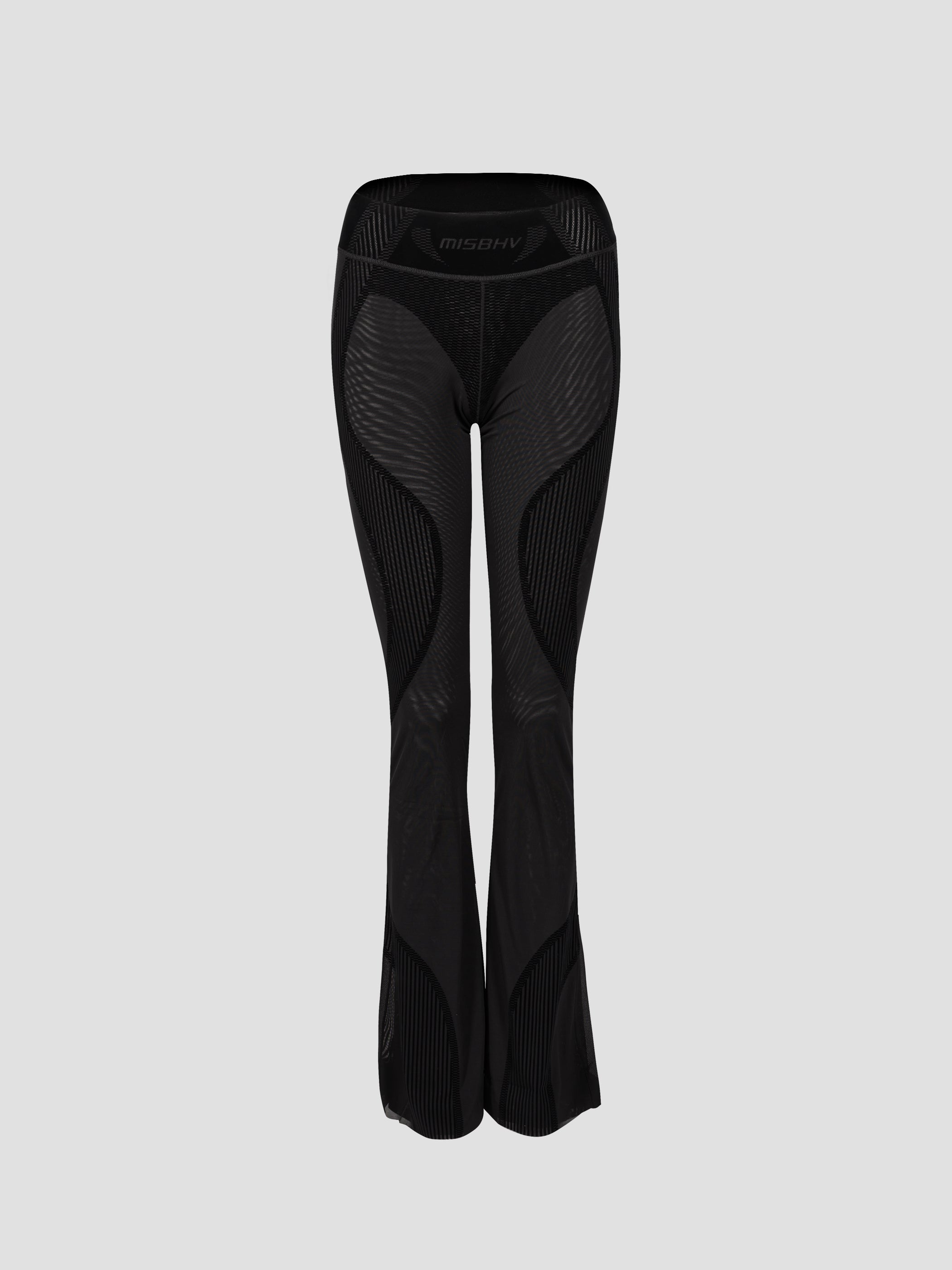 パンツ MISBHV Woman Pants Black 250W502 BLACK Flock Mesh Sport Flared Pants